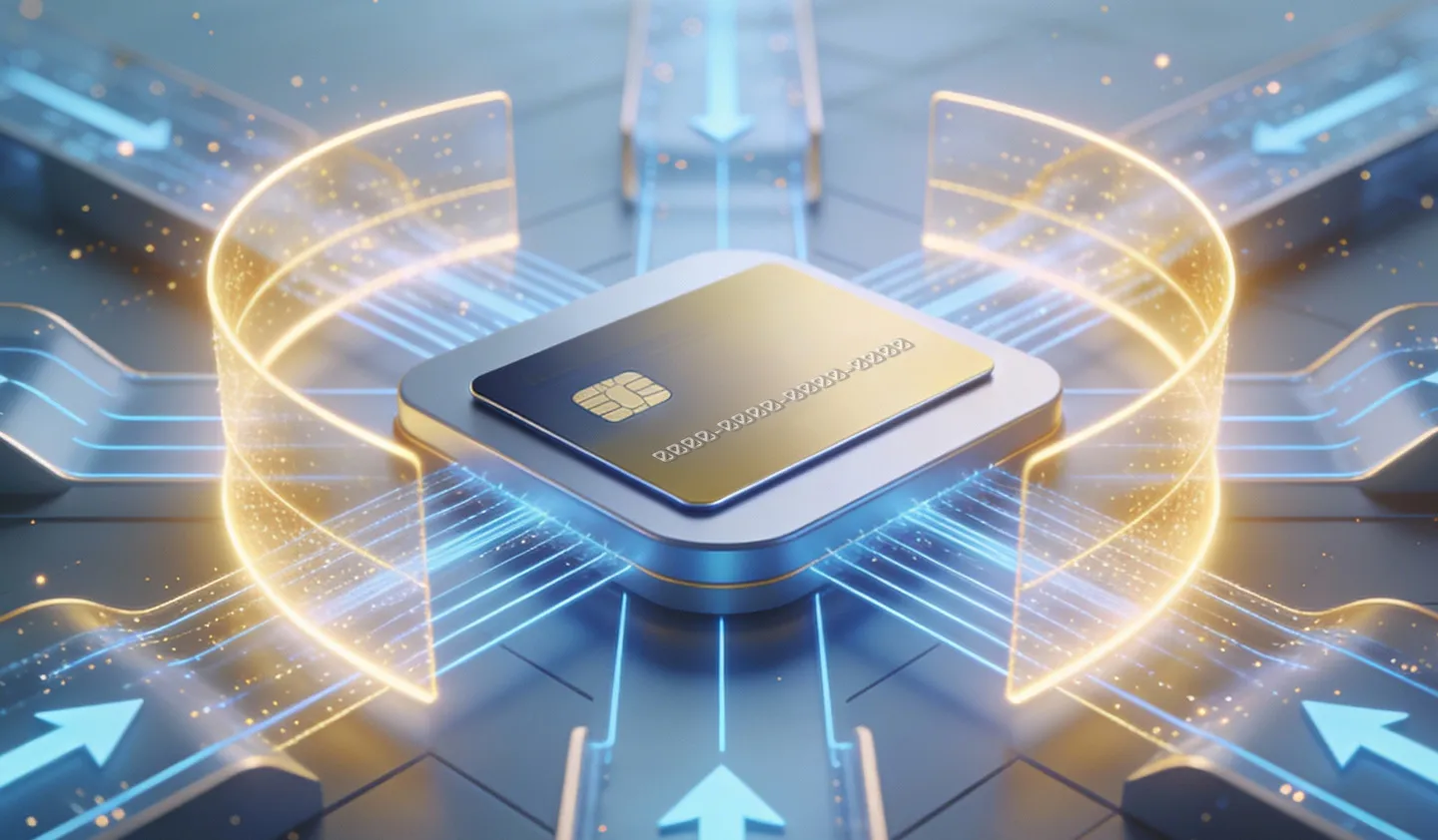 Card chip with digital energy rings